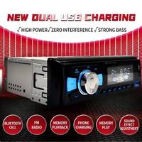 Reproductor MP3 para Auto con Pantalla LCD, Control por Aplicación, Compatible con Tarjeta TF, Radio FM, Luces de Teclado de 7 Colores, Puertos USB Dobles