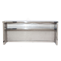 Comptoir de bar en acier inoxydable de luxe pour événements de mariage avec rangement intégré, bar à cocktails pour hôtel et fêtes