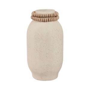 Vaso Ecomix testurizzato con dettaglio a colletto perlato per l'arredamento di soggiorno e camera da letto - Product Image 1