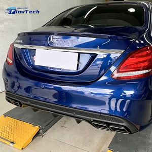 Puntas de escape cuadradas de fibra de carbono estilo AMG para Mercedes W205 Clase C, GLE, GLS, Clase S con núcleo de acero inoxidable - Product Image 6