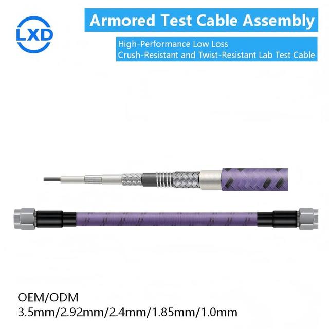 High Precision Shielded Test Cable Assembly 67GHz 1.85mm Connector Low Loss RF Coaxial Cable for Vector Network Analyzer
