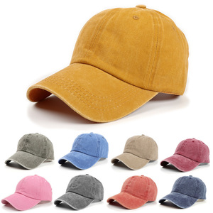 Giản dị mềm hàng đầu tinh khiết Bông rửa Mũ bóng chày CHA mũ cong vành mũ denim mũ xô - Product Image 2