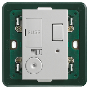 Boîtier de connexion pour interrupteur argenté, porte-fusible mural 13A - Product Image 1