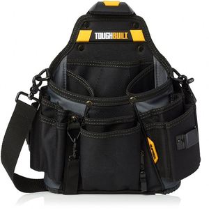 BSCI Bolsa de herramientas de poliéster personalizada con tres bolsillos para tornillos y martillos, resistente, para paneles de yeso, con ajuste de cinturón - Product Image 1