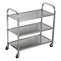 Chariot de collecte alimentaire commercial en acier inoxydable pour hôtel, avec roulettes pivotantes, chariot de service robuste pour restaurant, pour la collecte de plats et de repas