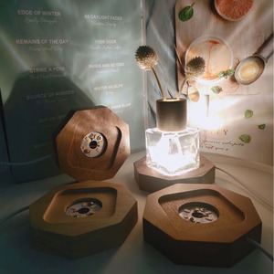 Base de lampe en bois de hêtre massif avec lumière chaude, support pour huiles essentielles d'aromathérapie, pratique pour la décoration intérieure DIY, certifié FSC - Product Image 1