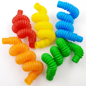 ของเล่นหลอดฟิดเจ็ตแบบยืดหดได้ หลอดลูกฟูก ของเล่นเสริมพัฒนาการ หลอดป๊อปหลากสี สำหรับคลายเครียด - Product Image 6