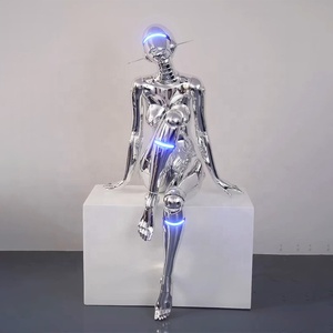 Statue en impression 3d personnalisée Simulation <span class=keywords><strong>de</strong></span> haute précision Sculpture d'oeuvre 3D Portrait Galvanoplastie Homme Grand Robot Sculpture - Product Image 1