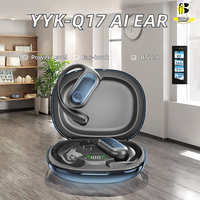 Écouteurs sans fil sportifs YYK-Q17 avec affichage numérique de la batterie, appels audio et vidéo, traduction en temps réel, dialogue IA
