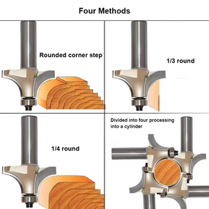 1/2 1/4 inch cacbua nghiêng góc trên bit Bộ định tuyến cho chế biến gỗ roundover beading bit CNC tròn trên bit cắt - Product Image 3