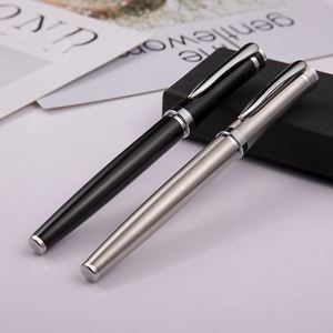 Luxury Black Metal <b>Ballpoint</b> <b>Pen</b> Set | High Gloss Silver Trim Executive <b>Pen</b> | Custom Logo Corporate Gift <b>Pen</b> - Product Image 1