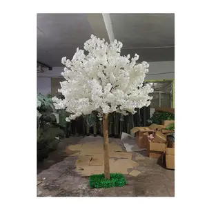 शादी बगीचे की आपूर्ति बड़े सजावटी कृत्रिम सफेद लंबा चेरी खिलना पेड़