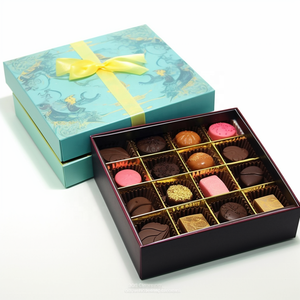 christmas 3x5x.5 heart shape sturdy kitkat snickers milka chocolate box 24 square eco party