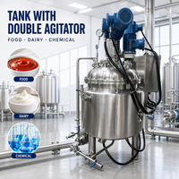Cuve de mélange en acier inoxydable 300L avec double agitateur, cuve de stockage, machine d'émulsification, homogénéisateur, cuve de agitation