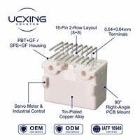 1565373-4 WX-110D Connecteur adaptateur automobile à 16 broches mâle en alliage de cuivre, angle droit 90 degrés, pas de 2,2 mm, 2,5 A, 12 V, PBT