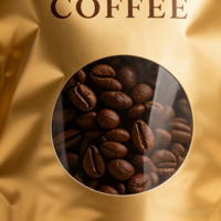 Sachets de café personnalisés anti-odeur, refermables, à fond plat avec fenêtre pour grains de café, aliments pour animaux et gelée