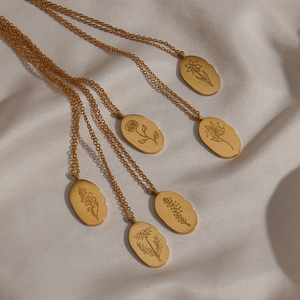 Collar con Colgante <span class=keywords><strong>de</strong></span> Piedra Natalicia <span class=keywords><strong>de</strong></span> 12 Meses, Diseño <span class=keywords><strong>de</strong></span> Flores <span class=keywords><strong>de</strong></span> Moda, Chapado en Oro <span class=keywords><strong>de</strong></span> 18K, Joyería <span class=keywords><strong>de</strong></span> Acero Inoxidable Resistente al Deslustre, Envío Directo - Product Image 2