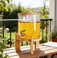 Distributeur de boissons en verre borosilicate de haute qualité avec robinet pour mariage, fête, restaurant, buffet, distributeur de jus