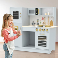 Juego de cocina de color personalizado de madera, juguetes simulados de cocina, juguete educativo para niños, juguete de cocina grande para niños