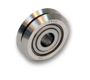 Diallel 0.375 Inch Diameter 3/8 "Bore V Groove Guide Roller Bearing Rm2zz Rm2-2rs W2SSx 9.525x30.73x11.1mm