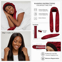 Nouvel Arrivage : Bonnets de Nuit pour Cheveux Longs, Dreadlocks et Tresses, avec Deux Longues Manches, pour Femmes, Protection des Tresses Longues