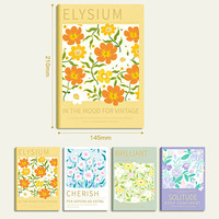 Carnet A5 relié en cuir PU, couverture rigide, pour peinture à l'huile, style littéraire, esthétique, pages vierges, pour collection de timbres de voyage