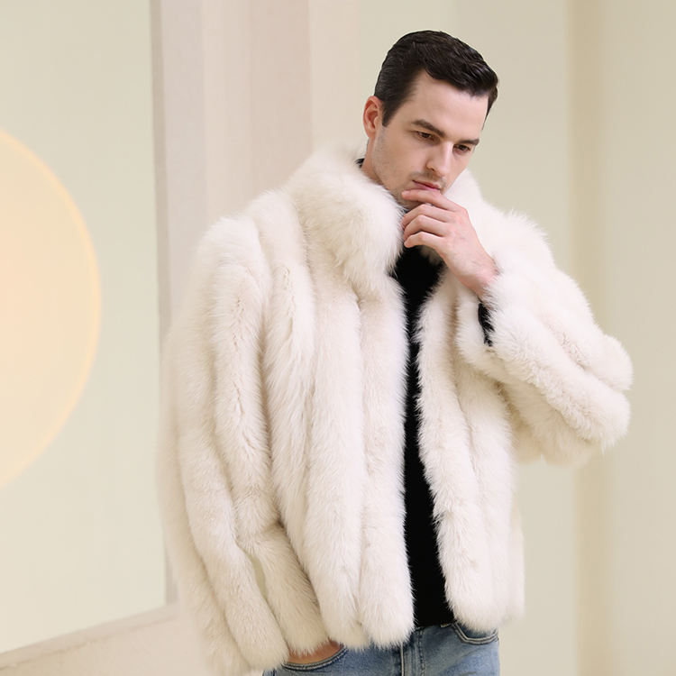 Coyote Fur Men Genuine Fur Coats & Jackets Men's Winter Fox Fur