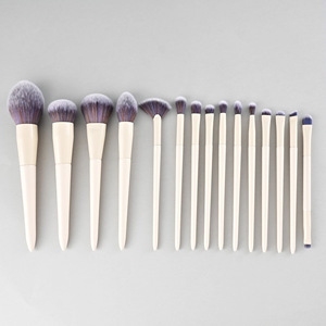 Juego De <span class=keywords><strong>Brochas</strong></span> De Maquillaje Beige Vegan Cruelty Free, 15 Uds., juego De <span class=keywords><strong>brochas</strong></span> De Maquillaje De lujo De alta calidad con etiqueta privada y logotipo personalizado - Product Image 5
