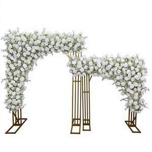 Arco de Flores Artificiales de Seda para Decoración de Bodas y Navidad, Diseño Asimétrico con Efecto Ondulado y Flores Blancas - Product Image 1