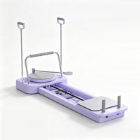 Lit de Pilates Réformateur Ajustable et Pliable, Appareil d'Entraînement de Base pour la Maison et les Studios Commerciaux