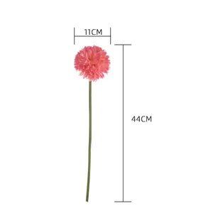 SENMASINE 리얼 터치 11cm 싱글 헤드 44cm 줄기 긴 녹색 보라색 빨간색 흰색 가짜 수국 준비 센터 피스 꽃