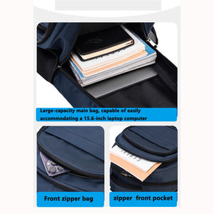 Mochila Escolar Unisex Personalizable de Poliéster Inteligente con Puerto USB, Patrón de Letras y Logotipo Personalizado para Laptop - Product Image 5