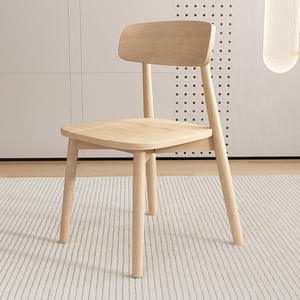 เก้าอี้รับประทานอาหารไม้สไตล์สแกนดิเนเวียน ดีไซน์ทันสมัย เฟอร์นิเจอร์บ้านพร้อมพนักพิง - Product Image 1