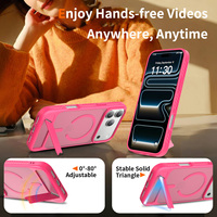 Coque de téléphone magnétique haut de gamme personnalisée avec béquille, rouge rosé mat, pour iPhone 18 17 Pro Max, protection douce au toucher, sortie d'usine