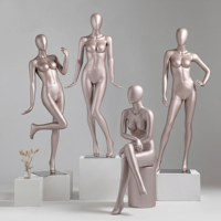 Ganzkörper-FRP-Lingerie-Schaufensterpuppe mit Kopf und stehender Pose mit Ständer für Damenbekleidungsgeschäfte, BH- und Höschen-Präsentation im Schaufenster