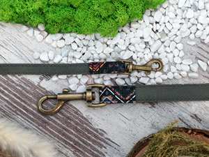 Motif 5 pieds, personnalisé avec doublure en cuir, concepteur de chien imprimé, laisse pour animaux de compagnie pour chiens petit moyen grand chiot - Product Image 5