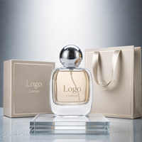 Flacon de parfum de luxe vide, carré, en verre transparent, avec atomiseur à fine brume, logo personnalisé, bouchon à bille, emballage cadeau, vente en gros