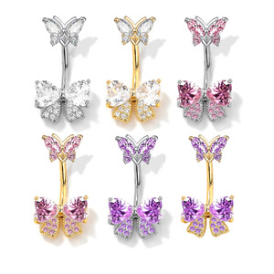 Gioielli da Piercing all'<span class=keywords><strong>Ombelico</strong></span> a Forma di Farfalla in Acciaio Inossidabile <span class=keywords><strong>per</strong></span> Donna, <span class=keywords><strong>Anelli</strong></span> Fluttuanti alla Moda <span class=keywords><strong>per</strong></span> Piercing all'<span class=keywords><strong>Ombelico</strong></span> - Product Image 2