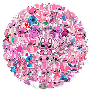 50 autocollants mignons roses pour filles, style graffiti, pour enfants, livres, bouteilles, voitures, décorations imperméables, <span class=keywords><strong>Lilo</strong></span> <span class=keywords><strong>et</strong></span> <span class=keywords><strong>Stitch</strong></span> - Product Image 2
