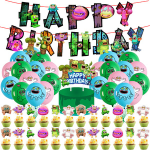 Set Decorazioni per Festa My Singing Monster, Palloncini, Decorazioni per Torte, Accessori per Feste di <span class=keywords><strong>Compleanno</strong></span>, Decorazioni Fai-da-Te per la Casa - Product Image 1