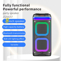 ZQS8257 Enceinte portable sans fil 8 pouces avec basses puissantes pour DJ, karaoké, audio mobile, KTV, fête, woofer, utilisation à domicile