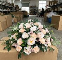 Künstliche Seidenrosen-Blumenkugel Hochzeits-Quinceanera-Dekoration Muttertag Weihnachten Neujahr Weiche Wasserfeste Tischdekoration