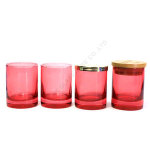 Soporte votivo soplado a máquina 4oz 10oz Portavelas de vidrio vacío de lujo Frascos Vela Rosa Frasco de vidrio con tapa al por mayor - Product Image 2
