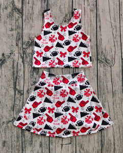 Conjuntos Deportivos Personalizados para Niñas, Primavera/Otoño, Diseños para Fútbol y Tenis, 95% Algodón, 5% Elastano, Top Corto y Pantalones Cortos con Forro - Product Image 5