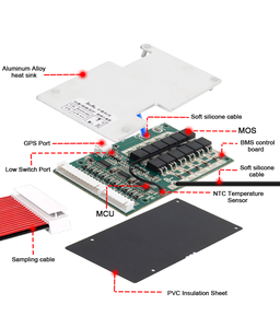 BMS LiFePo4 NMC Lithium-ion de haute qualité 6S-20S 40A pour véhicules électriques à 2/3 roues, scooters électriques, robots, moteurs, armoires de commutation, prix d'usine - Product Image 5