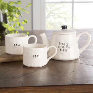 Service à thé en céramique blanche, accessoires modernes de ferme, vente en gros - Product Image 3