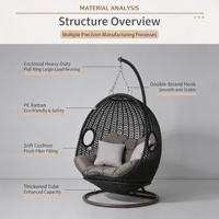 Fauteuil suspendu en rotin double moderne Meiqi & hamac nid d'abeille pour une utilisation en intérieur/extérieur Chambre Balcon Patio Loisirs