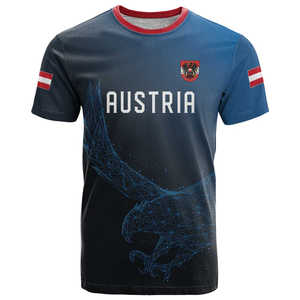 Camiseta Deportiva Casual con Diseño del Águila Austriaca 2026 - Camiseta Imprescindible con Cuello Redondo para Aficionados al Fútbol Austriaco, Cómoda - Product Image 1