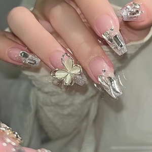 <span class=keywords><strong>Nuevo</strong></span> Producto Lanzado, <span class=keywords><strong>Uñas</strong></span> Postizas Reutilizables Hechas a Mano con Diseño Floral Grabado Estilo Chica Francesa Dulce, Flower Town Diary - Product Image 2