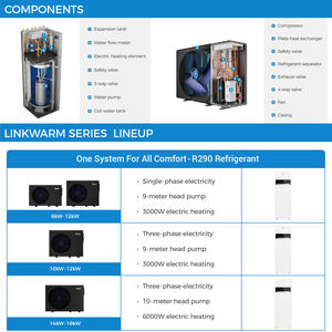 Bomba de Calor de Aire y Agua Todo en Uno con <span class=keywords><strong>Inversor</strong></span> de CC EVI de 6KW a 16KW, R290, Ahorro de Energía, con Fuente - Product Image 2